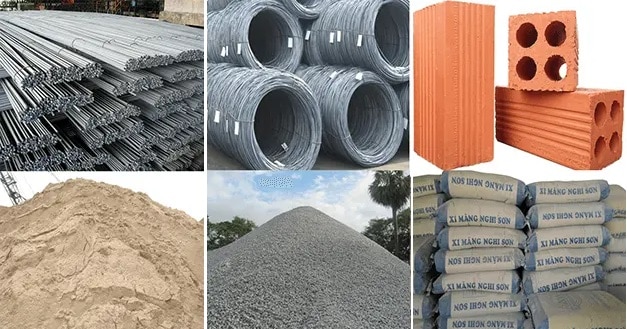 Vật liệu xây dựng được sử dụng từ các thương hiệu uy tín, lâu đời 